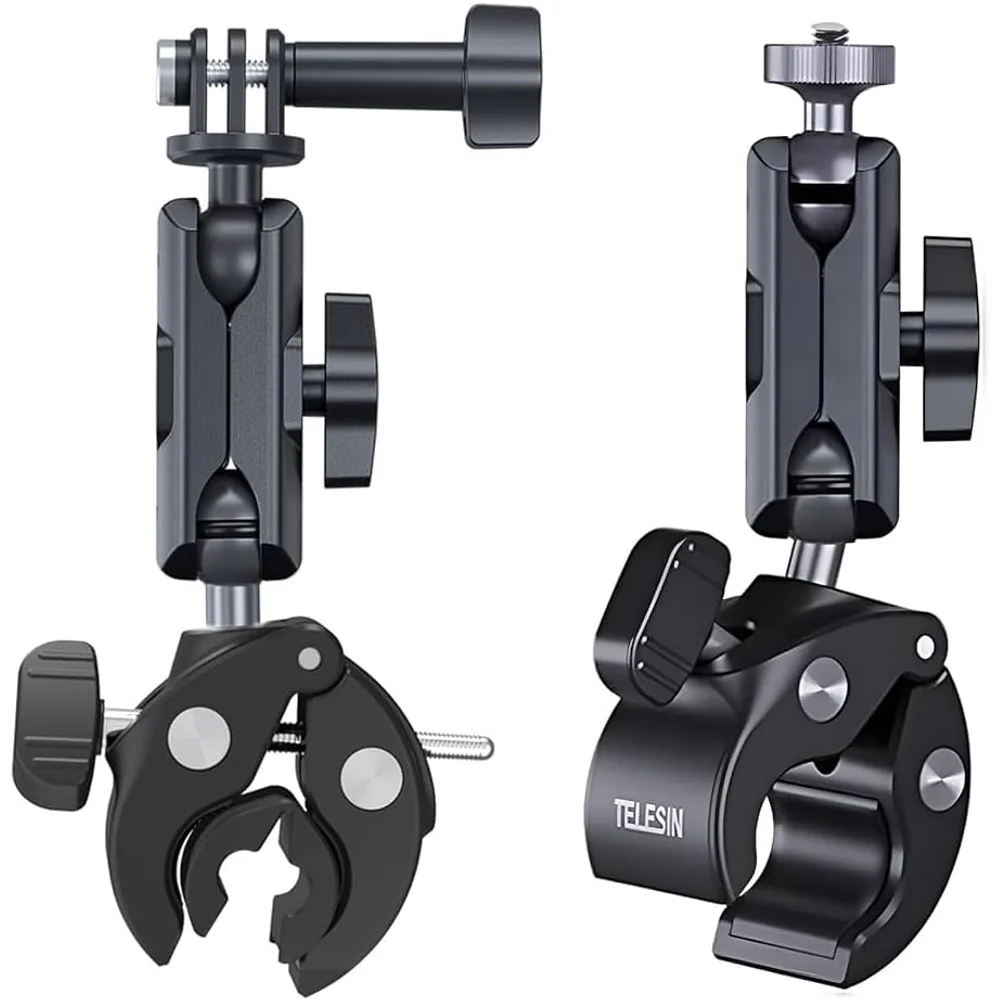 

TELESIN Camera Clamp Bike Motorcycle Handlebar Mount 360 Roll Bar Holder Clip for GoPro 13 12 11 10 9 Insta 360 X5 X4 DJI Action