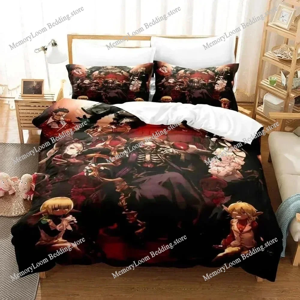 3D Print Skeleton Anime OVERLORD Bedding Set Single Twin Full Queen King Size Bed Set Adult Kid Bedroom Duvet Cover Set