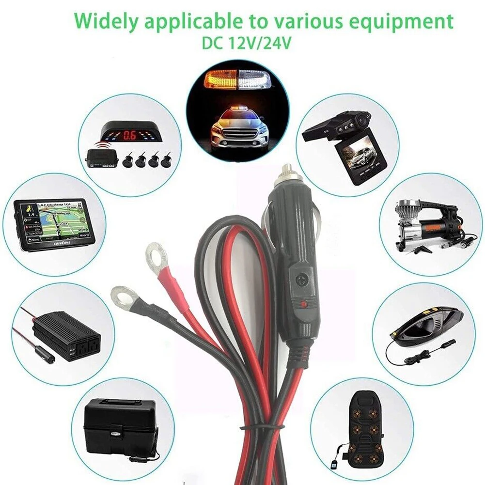 12-24V Zigarettenanzünder-Adapter Auto-Stecker mit 50cm Kabel Tragbares Stromversorgungskabel für Zigarettenanzünder-Buchse