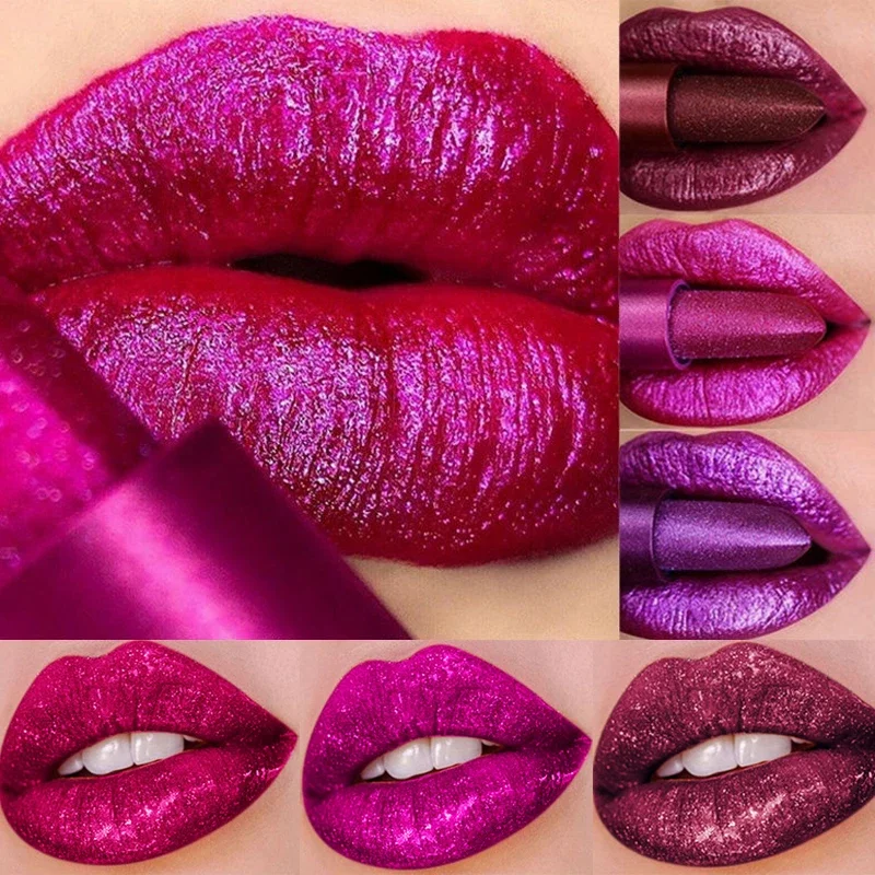 4pcs/set Diamond Shiny  Lip Gloss Waterproof  Sexy Crystal Glitter  Liquid Lipstick Moisturizing Lip Gloss Tube Makeup Cosmetics