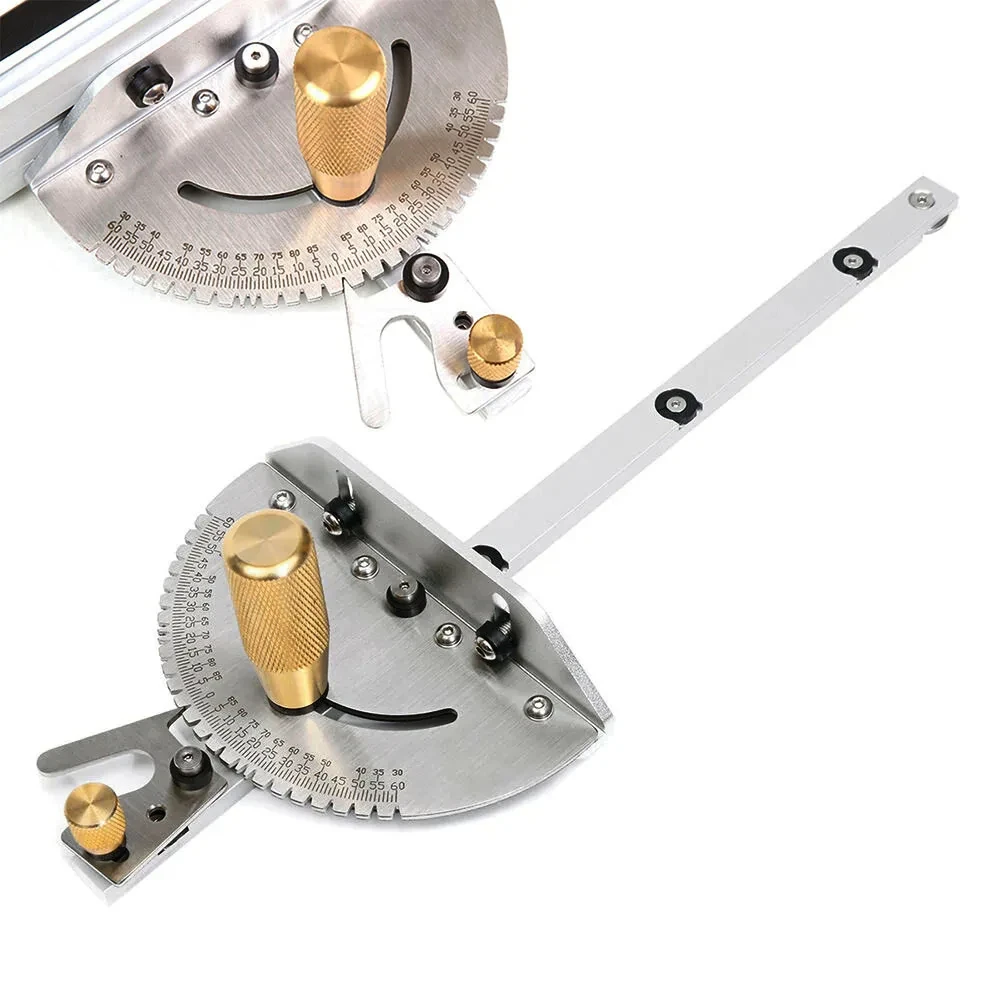 

Угломер для настольной пилы с латунной ручкой, линейка для распиловки, инструмент для деревообработки