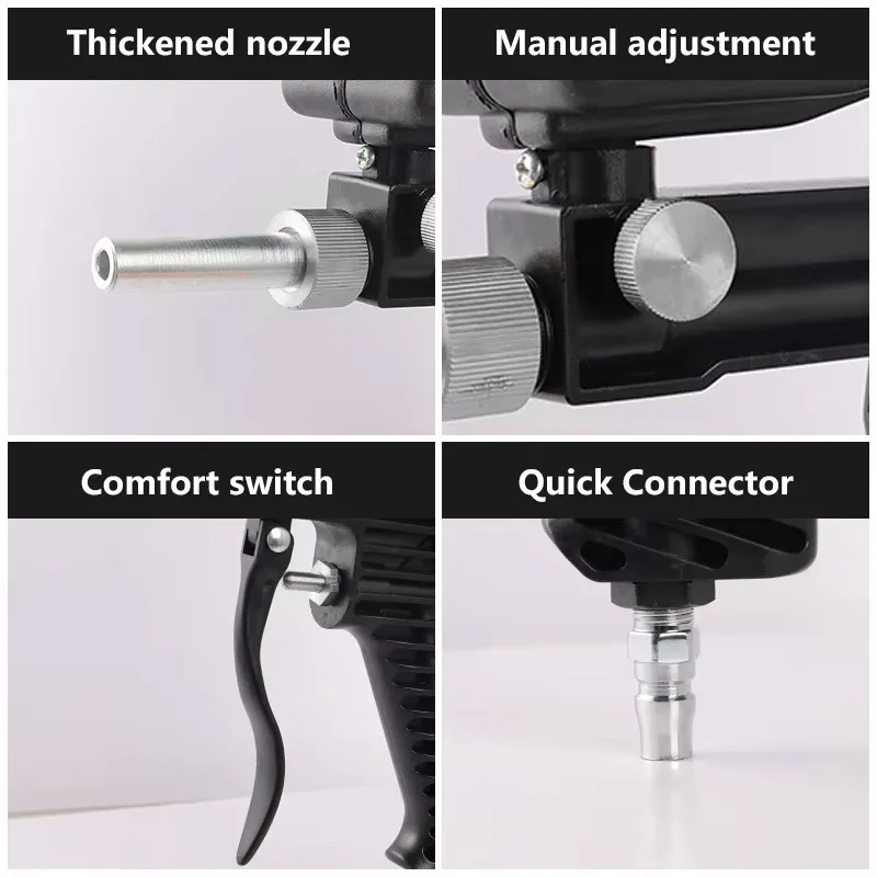 Handheld Rust Proof Sandblasting Machine Rust removal Device Sandblasting Gun 90Psi Electric Sandblasting Machine