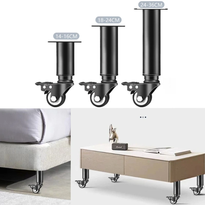 家具キャスター4個、高さ調節可能、伸縮式家具脚、テーブル脚、キャビネット、ソファ、デスク、ドレッサーの交換用。