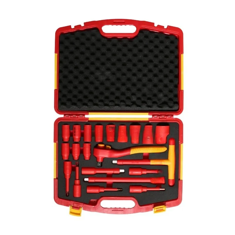 Wrench Set Open-End Wrench Tool Screwdriver Sleeve For Vehicles IN544-21 Electrician Kit Insulated Double-Color Socket