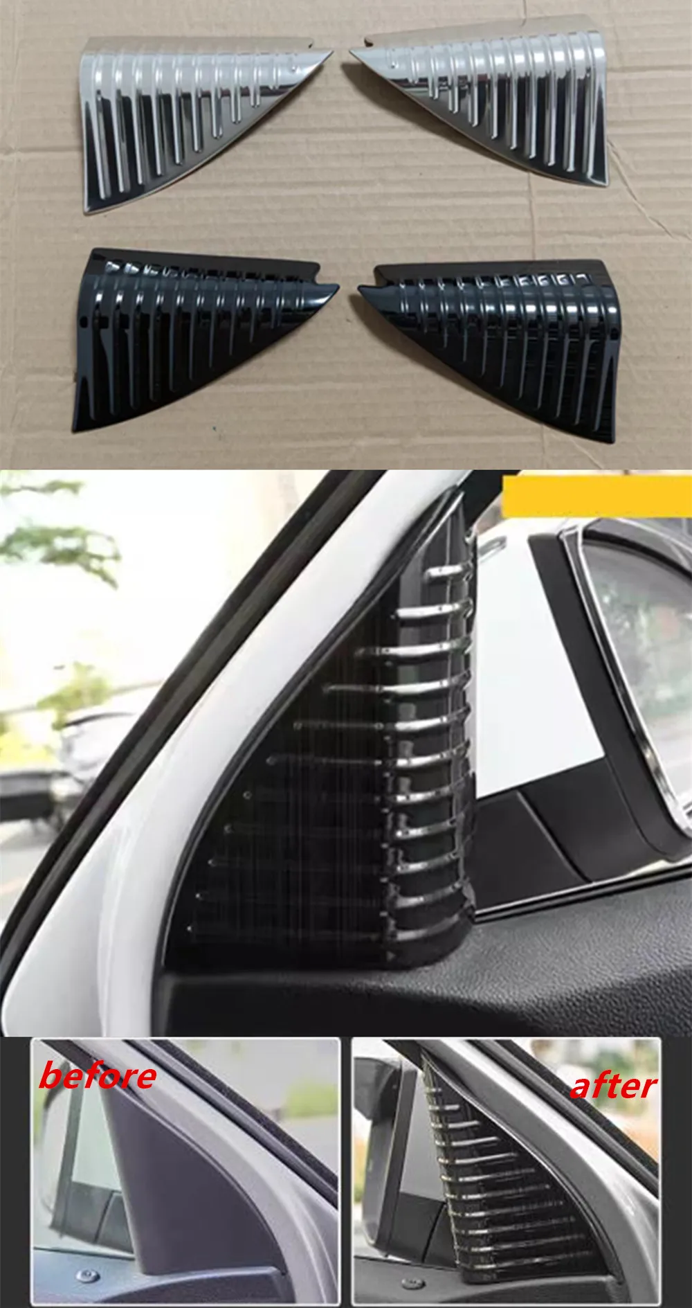 Stainless Steel Front Door Pillar Cover Decoration Sticker Trim Interior Accessories For Volkswagen VW Troc T-roc 2018-2025