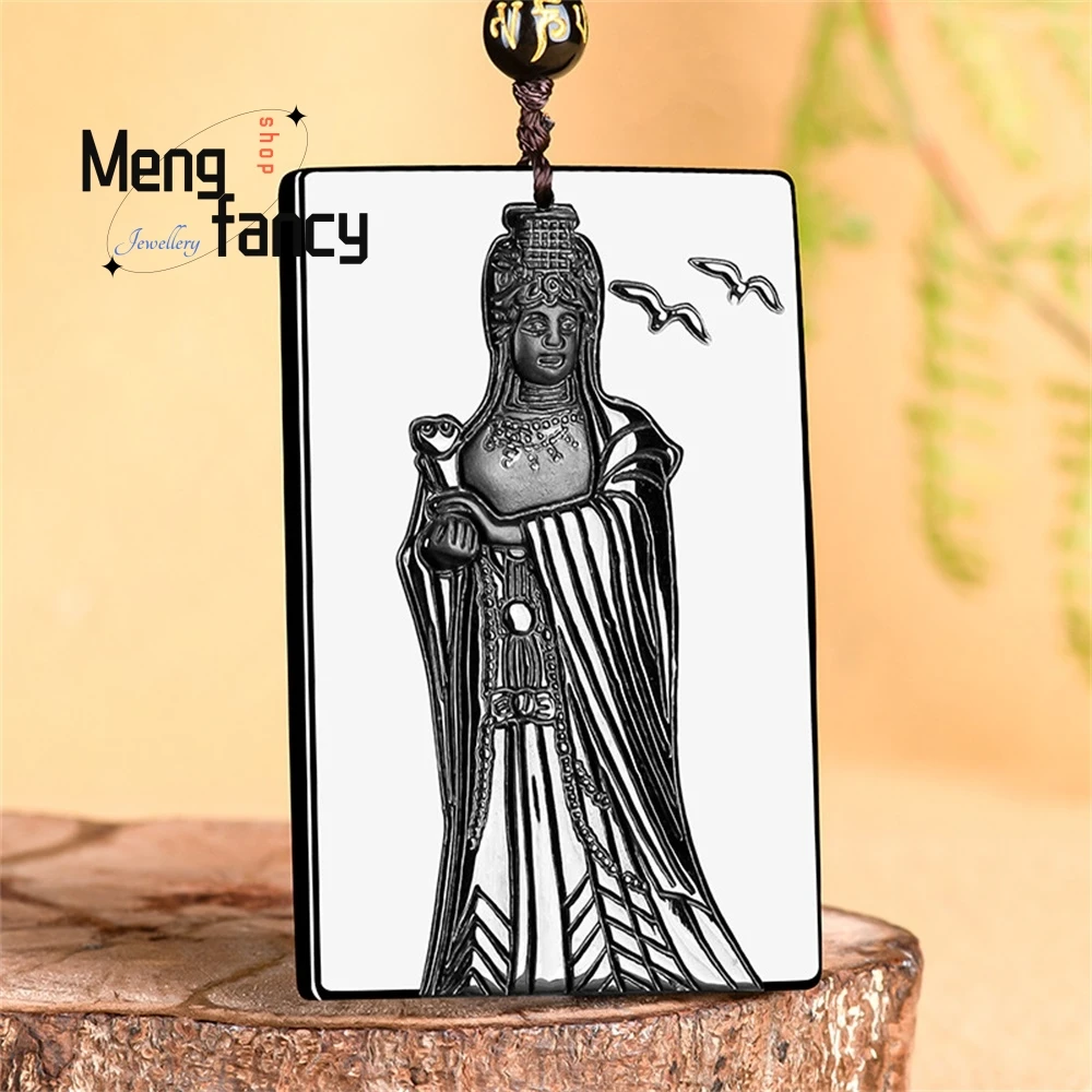 حقيقية الطبيعية السلع اليشم Mocui مازو قلادة من اليشم الجليد للرجال والنساء لحماية السلام اليشم قلادة فاخرة غرامة مجوهرات #2