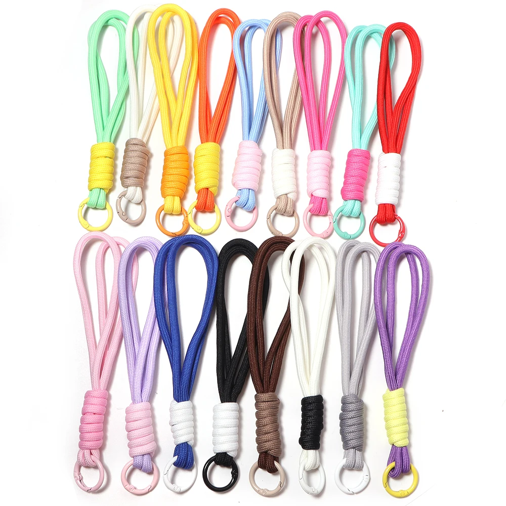 4pcs Colorful Hand Woven Keychain For Mobile Phone Lanyard Anti Lost Knot Rope Strap Key Ring Men Women Car Key Holder Wholesale