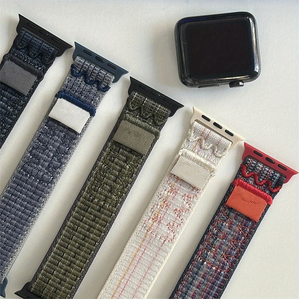 Nylon-Armband für Apple Watch Bänder 49/45mm 44mm 41mm 40mm 46mm Schlaufenarmband iWatch Series 11 10 9 8 7 6 5 Se Ultra 1-3 Armband – Detail 4