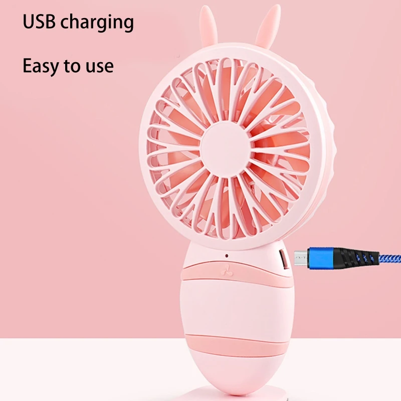 Quạt để bàn mini 3 tốc độ dễ thương Quạt làm mát cầm tay Tiếng ồn thấp Quạt cá nhân cho phòng ngủ Cắm trại ngoài trời Du lịch Dễ