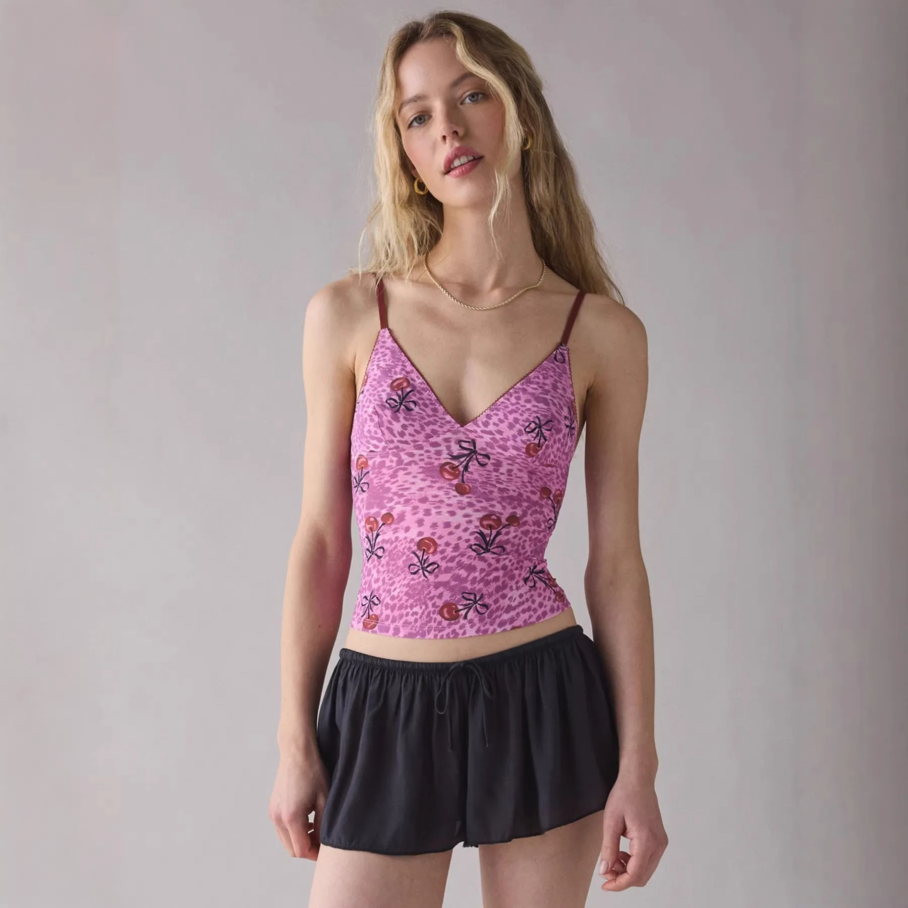 Y2k Summer Clothes Women's Lace Trim Pink Color Tank Neck Leopard Print Sheer Mesh Spaghetti Strap Slim Fit Ruched Detail