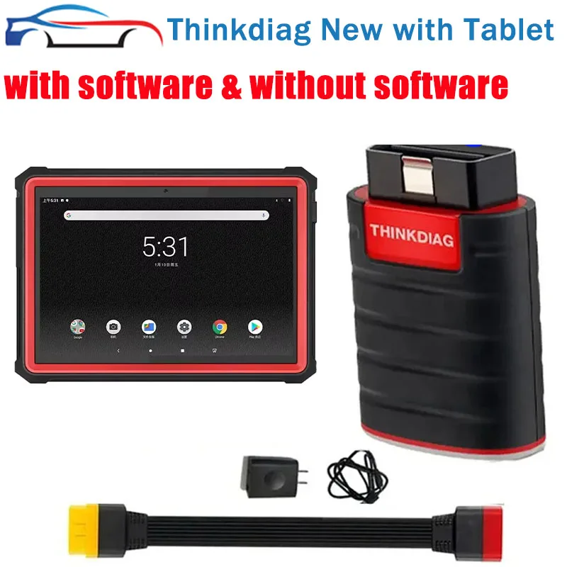 Thinkdiag-Outils de diagnostic de voiture, nouvelle version avec tablette, ensemble complet, prise OBD2, prise en charge Android et IOS, mise à jour gratuite d'un an, en stock