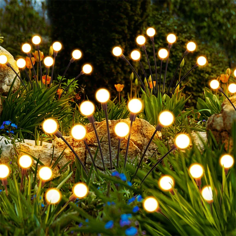 

6/8/10LED Solar Lawn Lights for The Garden, LED Firefly Ground Plug Lights, Garden Patio Ramadan Decorative Festival Lights.