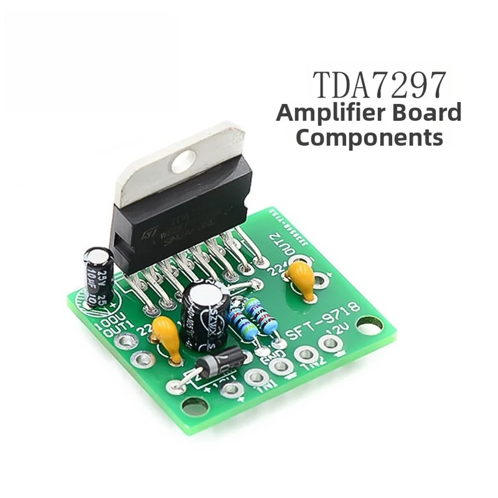 TDA7297 Sound Amplification Module for Electronic Makers Dual Channel 30W Output with FR4 Fiberglass for substrate