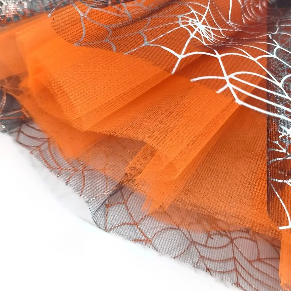 Mesh Kids Tutu Skirt Puffy Short Length Girls Mesh Puffy Skirt Pom Pom with Lamp Beads Kids Pom Pom Skirt Daily Wear