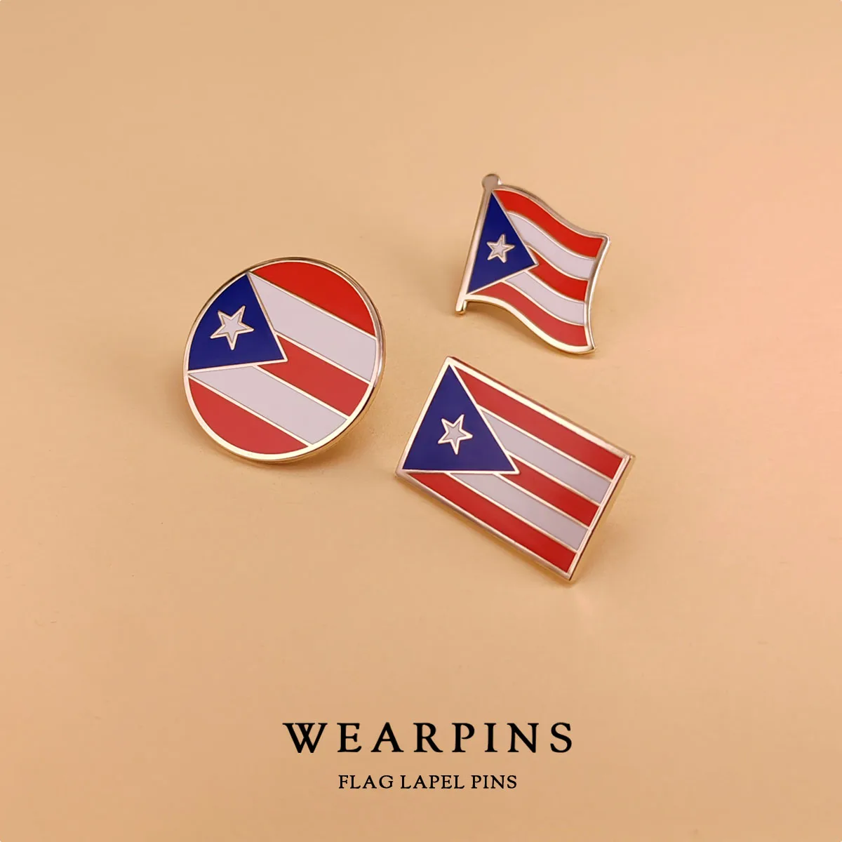 Puerto Rico National Flag Lapel Pins Country Badges