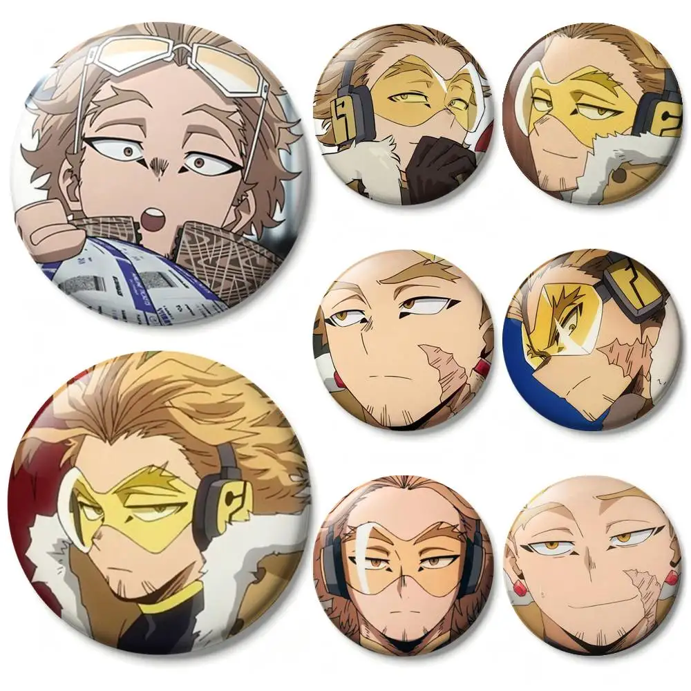 BNHA Hawks M-MHA Laser Badge Creative Pins Brooch for Bag Clothes Hat Decor Gifts Fans Collect
