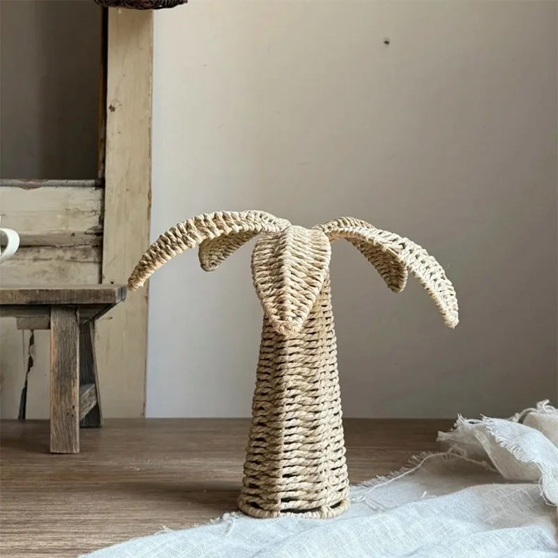 New Grass Woven Coconut Trees Palm Trees Creative Coastal Home Decor Hand Woven Floral Decorations Landscape Photography Props