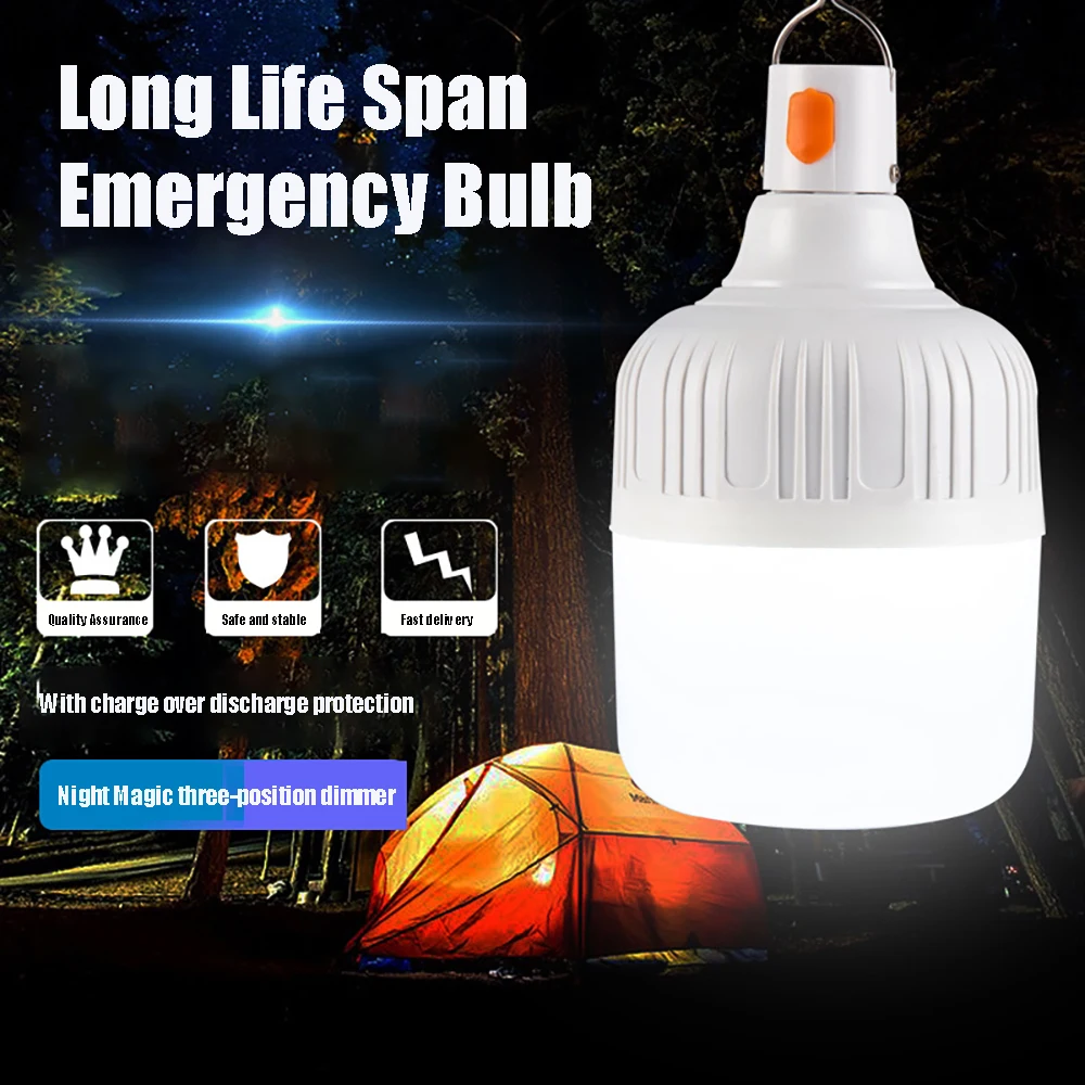 Camping Light Rechargeable Bulb Portable Camping Equipment Light Outdoor Lighting Tent Fishing Lantern Emergency Light Led Home