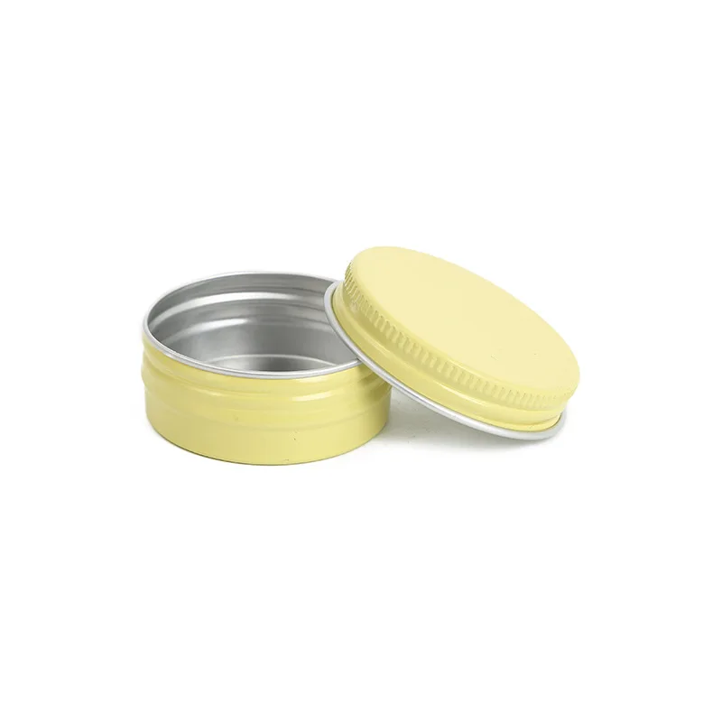 600pcs 15ml Yellow Aluminum Box Metal Tins Cans with Screw Lid DIY Candle Jars Lip Balm Oil Craem Containers Travel Sample Pot