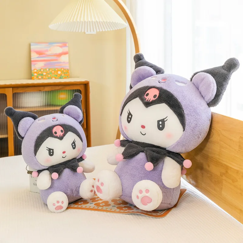 80CM Big Size Kuromi Doll Cartoon Peluche ripiene Anime Cartoon Peluche Decorazione della stanza Rag Doll Regalo di compleanno per bambini