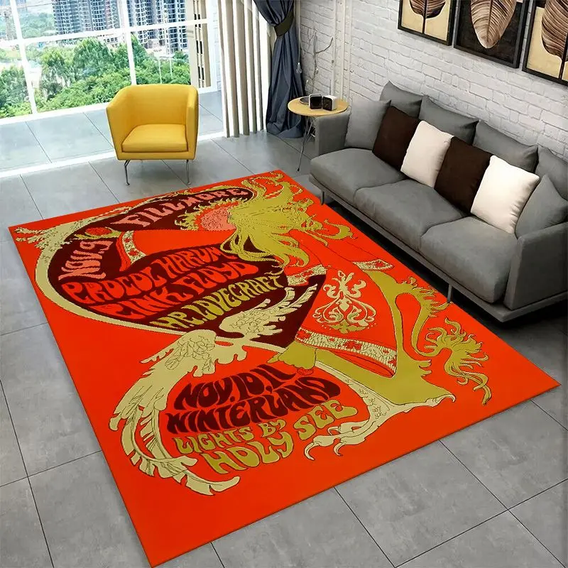 Music Pink F-Floyd Rock Band Non-Slip Area Rug for Living Room,Bedroom,Playroom,Soft Carpet Floor Mat Home Decor Rug  Room