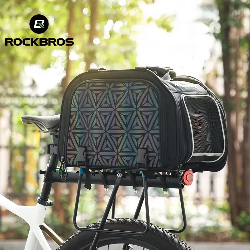 for ROCKBROS 2022 Pet Carrier Bag Breathable Portable Outdoor Travel Bicycle Rack Transport Bag for Pets