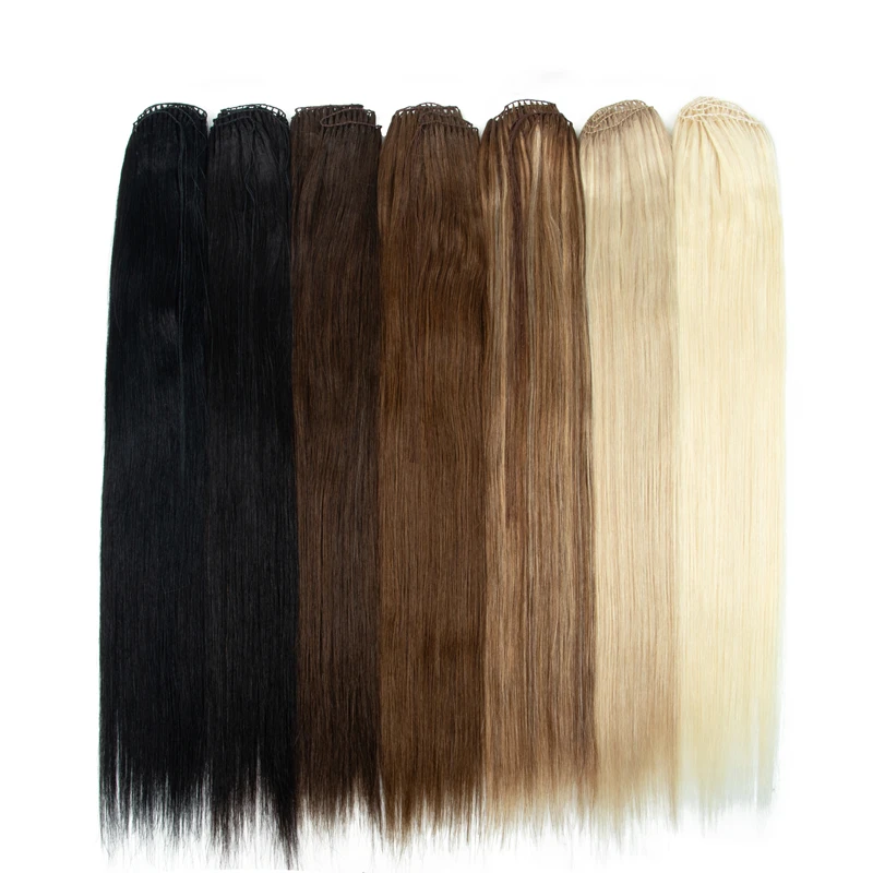 Estensioni dei capelli con piume Capelli umani naturali Micro anello invisibile non remy Trama da 40 cm Estensione dei capelli con piume a 100 fili