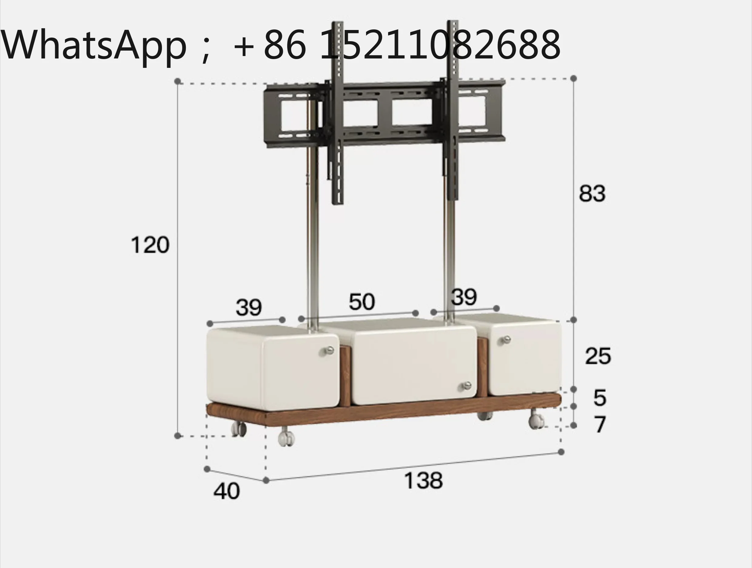 SCY TV bracket Vertical living room Small apartment Medium antique solid wood removable TV cabinet