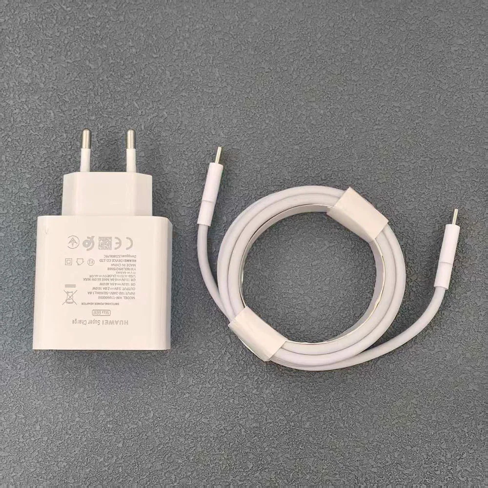 HUAWEI-cargador de puertos duales de 66W, adaptador de corriente USB A/C PD, Cable tipo C 6A para Mate P60 P50 70 60 50 Pro Nova11 13Pro