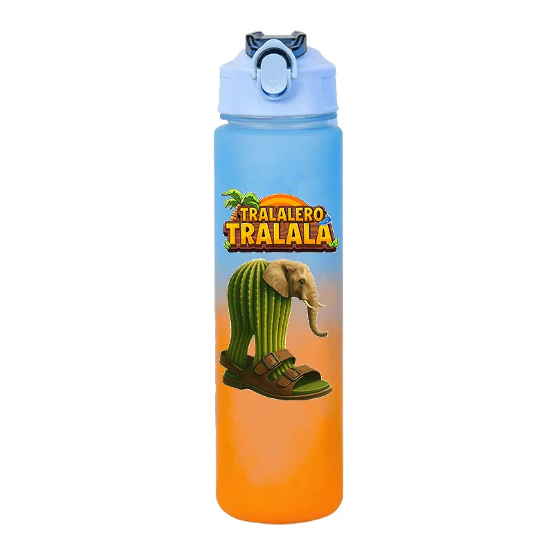 Bouteille d'eau italienne Brainrot pour garçon et fille, 750ml, Tralalero Tralala, tasse à boire Portable, Sport de plein air, tasse d'eau, Anime, cadeau pour enfants