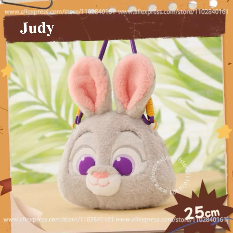 MINISO Crossbody Handbag Disney Zootopia Series Judy Hopps Nick Wild Plush Doll Large Capacity Bag Birthday Gift for Children