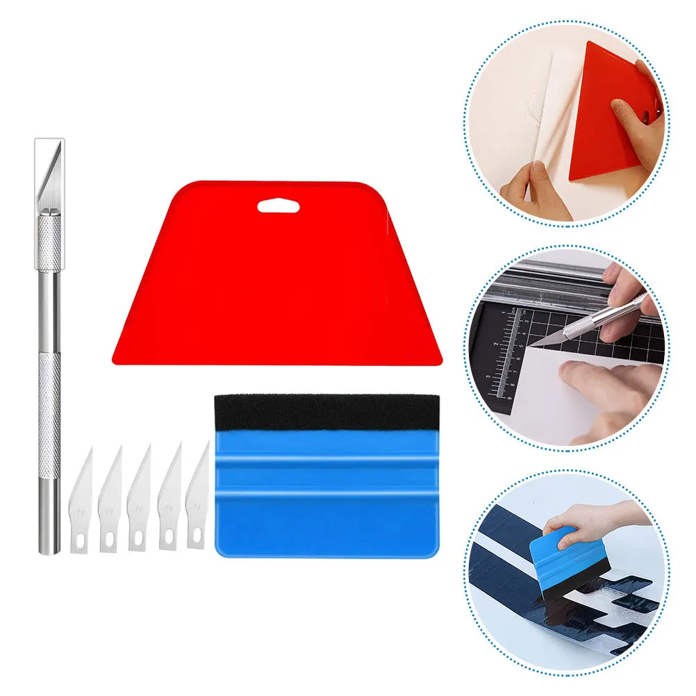 

1 set Car Tint Tool Kit Plastic Scraper Cutter For Vinyl Wrap Window Film Installation Automotive Tinting Smoothing Tools