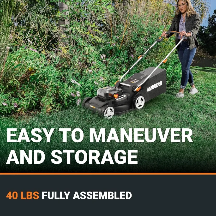 جزازة العشب اللاسلكية 40 فولت 17 بوصة لساحات متوسطة الحجم 2in1 جزازة كهربائية تخفيضات إلى الحافة جزازة العشب المدمجة خفيفة الوزن مع 6P