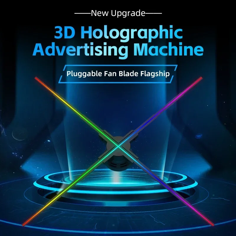 Best COEUS 65cm 1024LED 3D Holographic Display Projector Live Hologram Holograph Projector 3D Hologram Fan Business Store Logo B