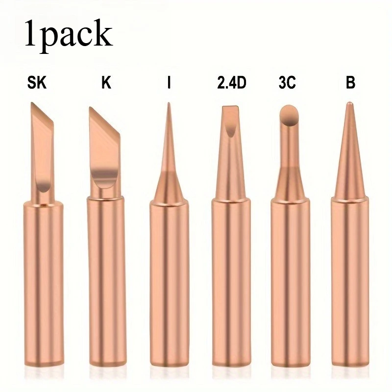 1pack Copper 35433.07inch-T Soldering Iron Tip Set Electric Soldering Iron Lead-free Welding Tips Head BGA Soldering Tools view 5