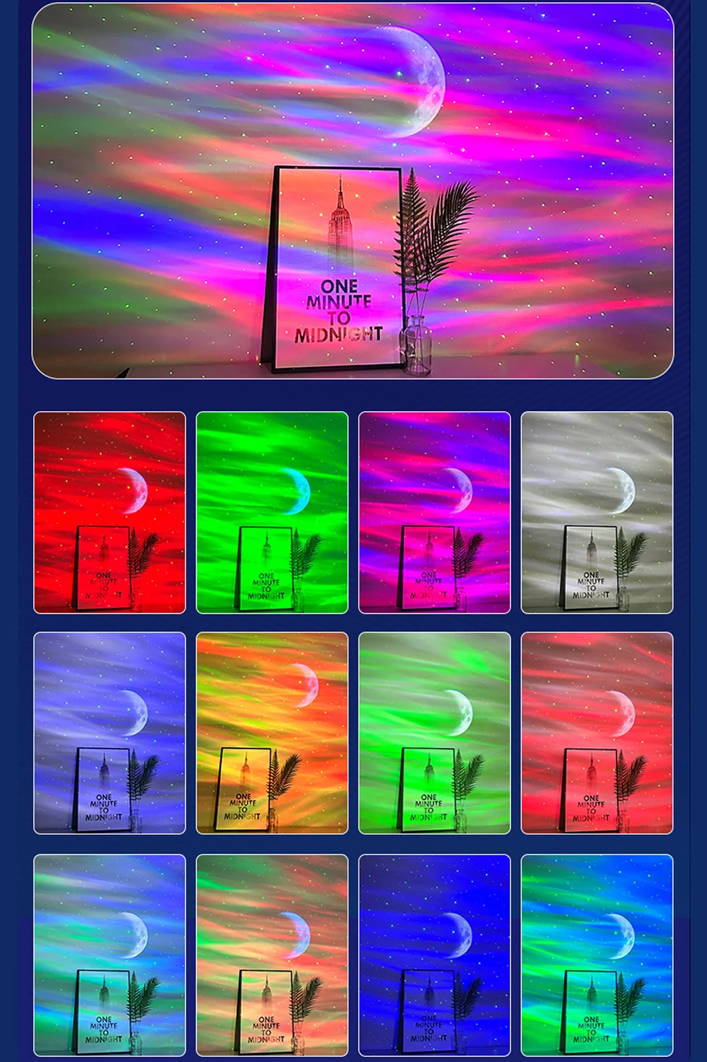 Galaxy Ocean Wave Projector with Bluetooth Speaker/Sound Activated Sky LED Night Light for Kids/Adults/Holidays/Party/Room Decor