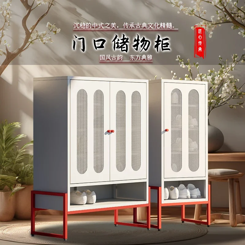Oriental Home Door Shoe Cabinet Balcony Cabinet Corridor 2024 New Steel Home Locker Entrance Cabinet