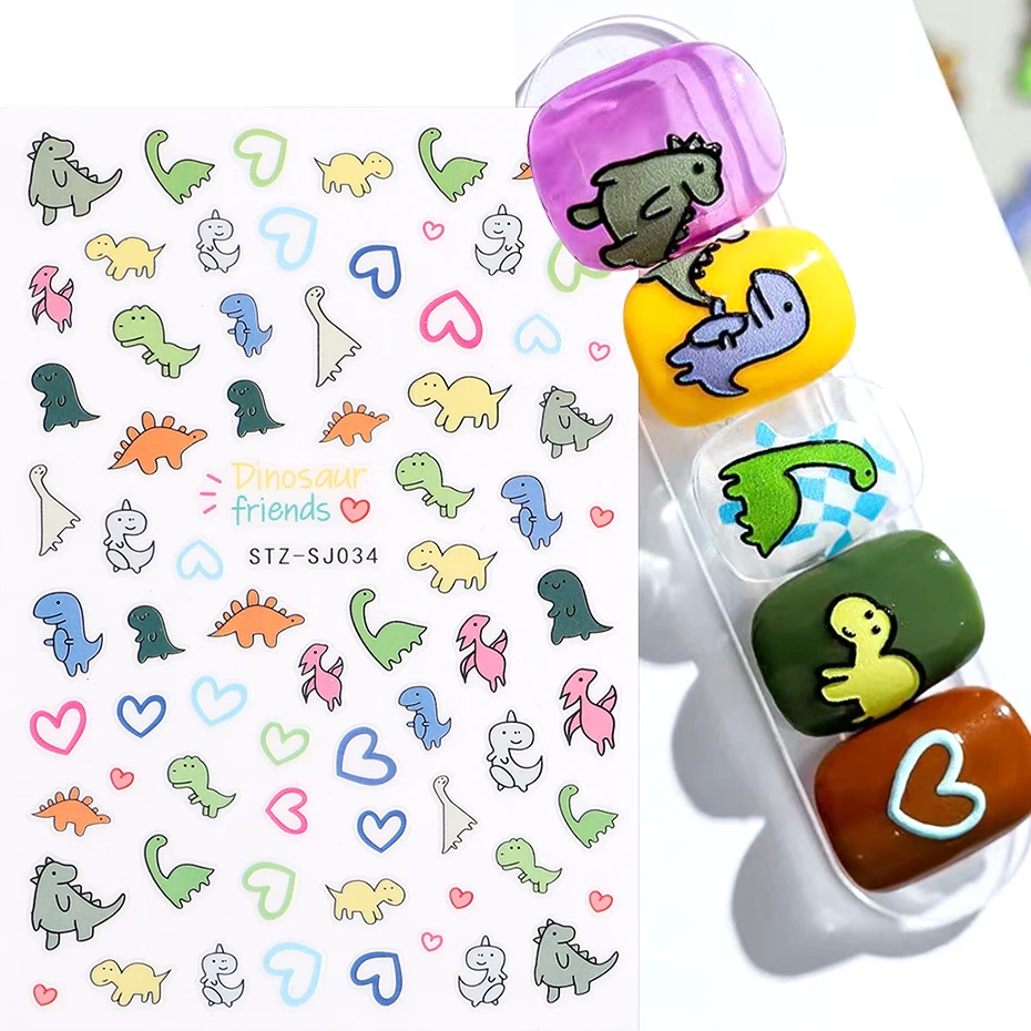 2 pegatinas de uñas de dinosau - Nail Art Full Design reseña y precio