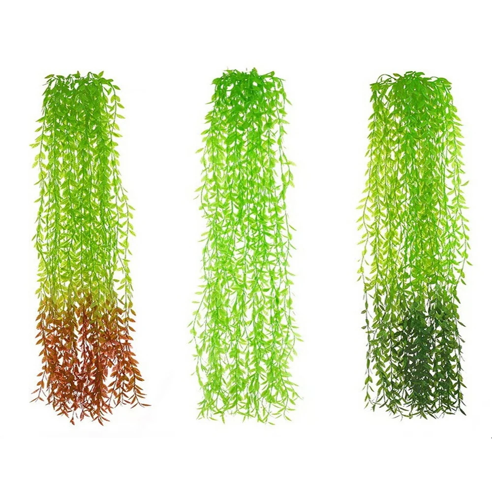 5pcs 100 cm Weeping Willow Artificial Hanging Plants Realistic Vines Green Leaves Home Artificial Plant Wall Vine Decoration