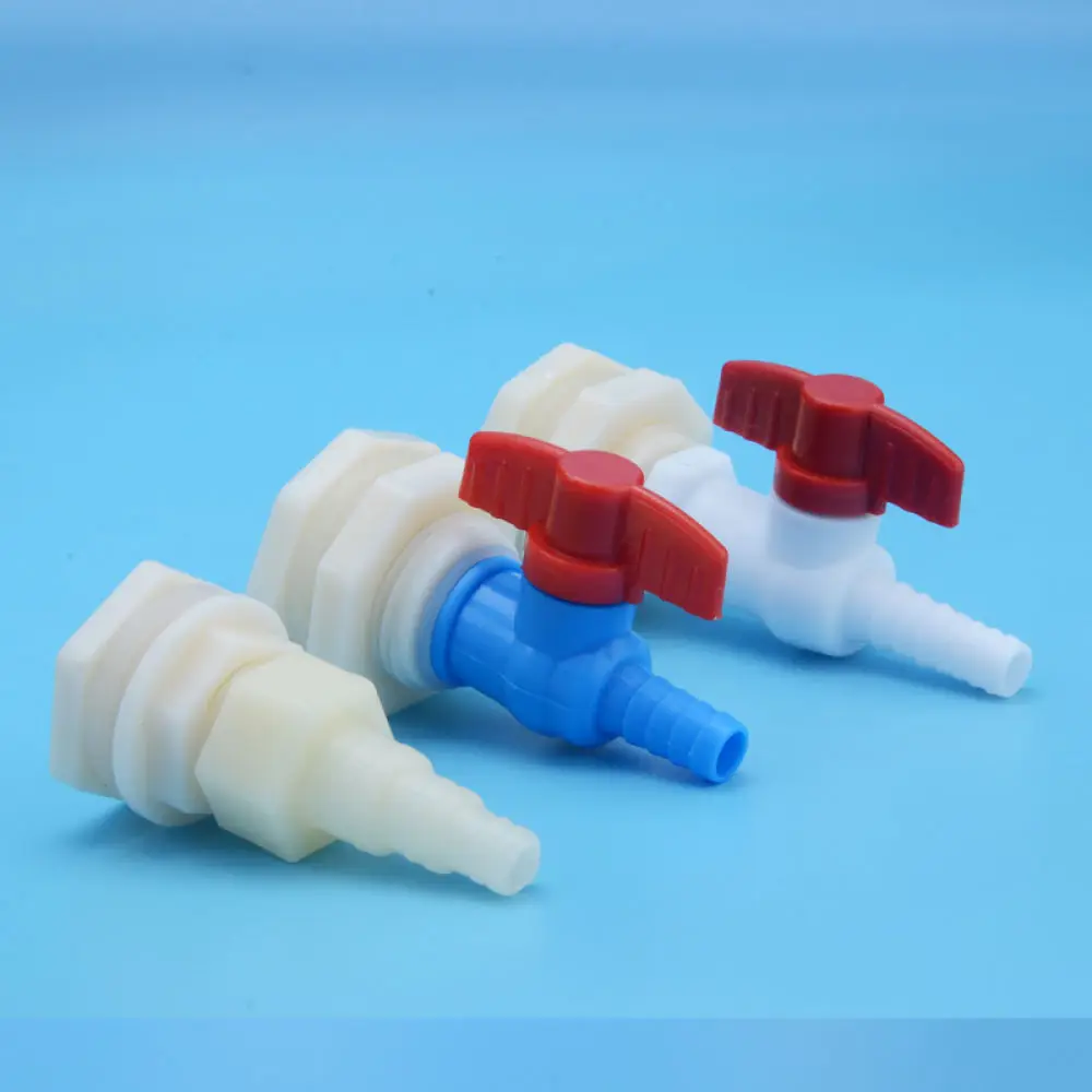 Water Outlet Fitting With Shut Off Valve Barb Connector For Storage Tank Pool Aquarium Hose Pipe Adapter
