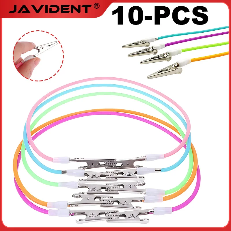 10Pcs Dental Colourful Bib Clips 41cm Autoclavable Silicone Dental Patient Clip Scarf Clip Napkin Holder Dental Disposables