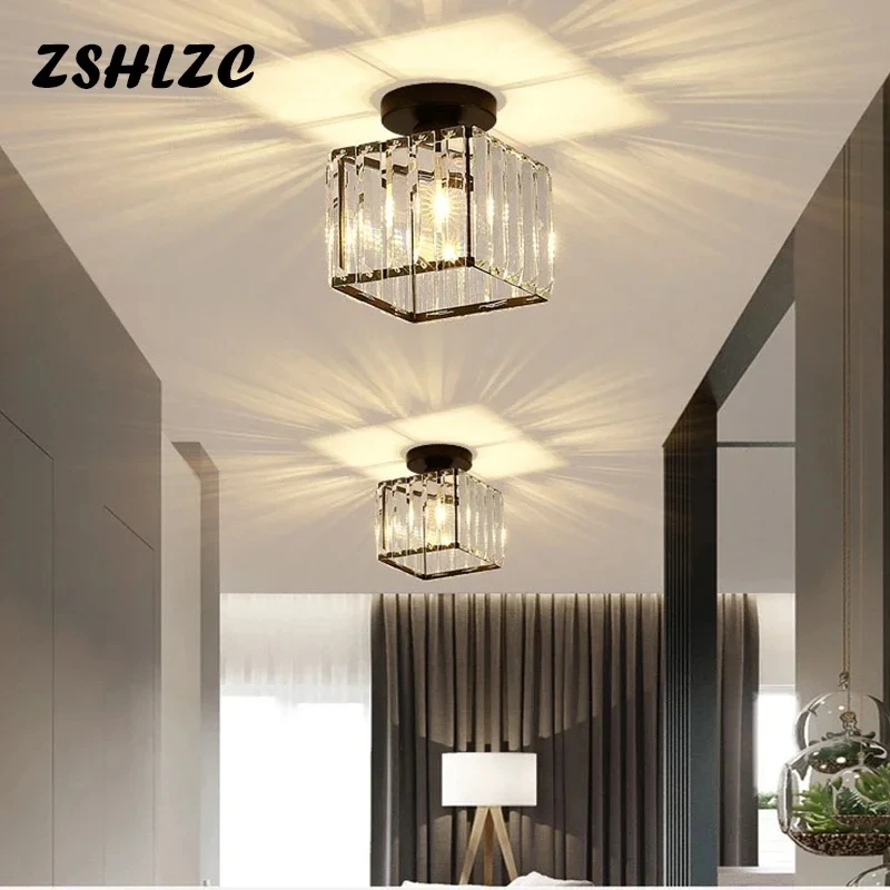 Crystal Led Ceiling Light Modern Home Decor Ceiling Lamp Aisle Corridor Stair Light For Living Room Bedroom Dining Room Kitchen