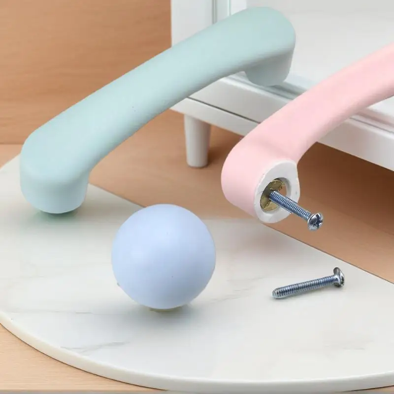 الشمال نمط السيراميك الأطفال مقابض للخزانة معكرون الملونة مقابض أدراج مستديرة وتسحب مقابض أثاث الأطفال #3