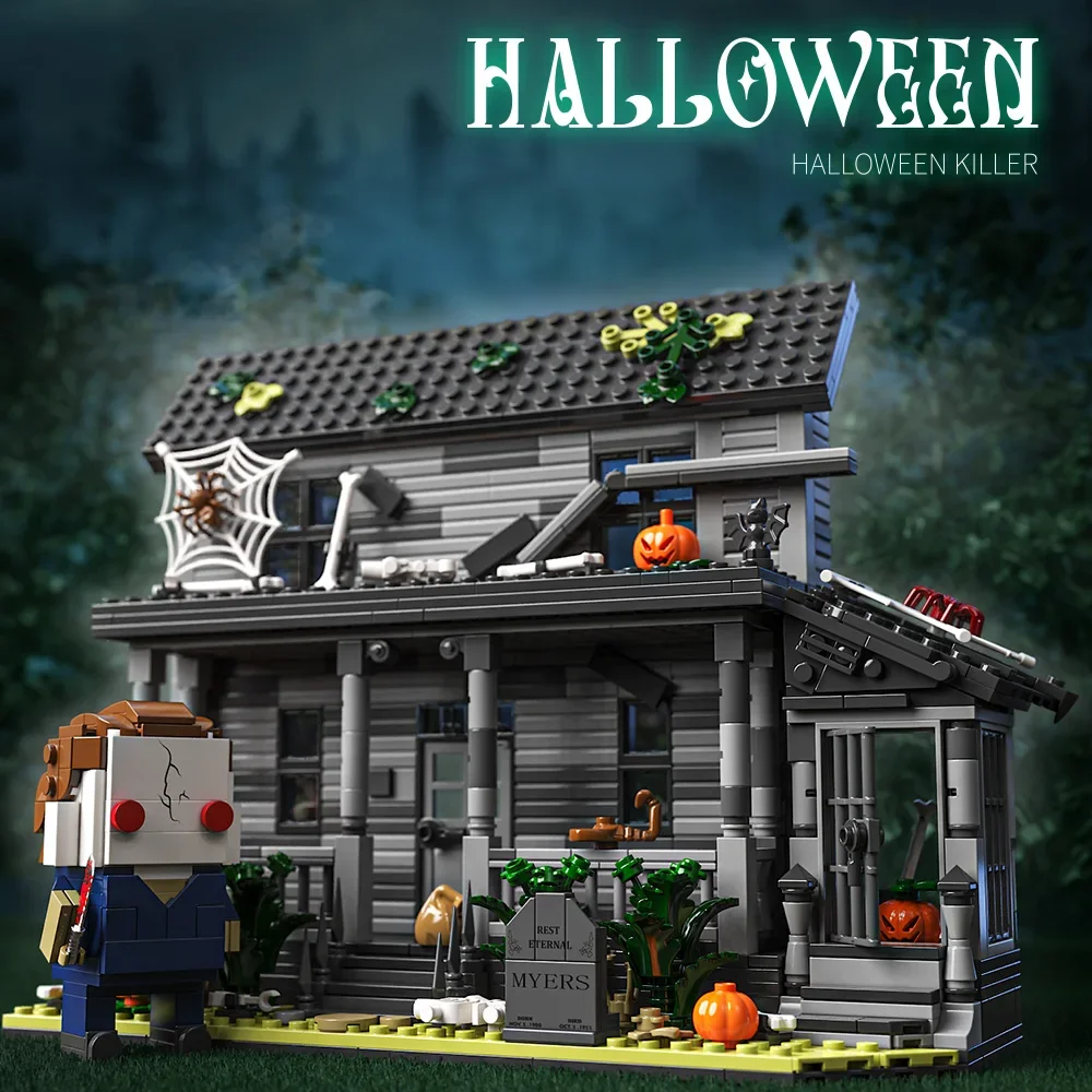 Horrorfilm-Halloween-Figuren- und Hausbausteine-Sets, Sammlerstück-Dekorations-Bauspielzeug, Kreatives Bauspielzeug, 780 Teile – Detail 1