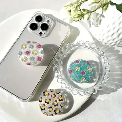 Acrylic Phone Grip Customized With small chrysanthemum Design Sockets Popular Epoxy Phone Socket Transparent