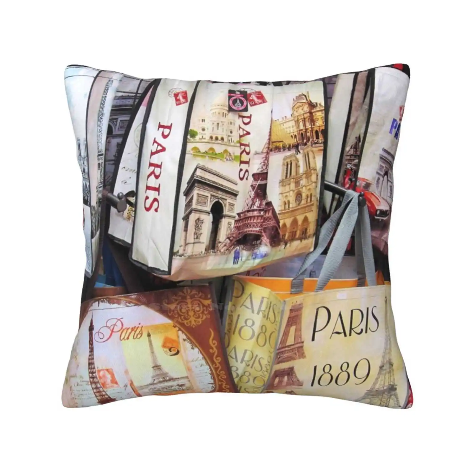 Paris Souvenir Shopping Bags Bedroom Office Hug Pillowcase Paris Street Scenes City Shopping Souvenirs Fun Children Enfant