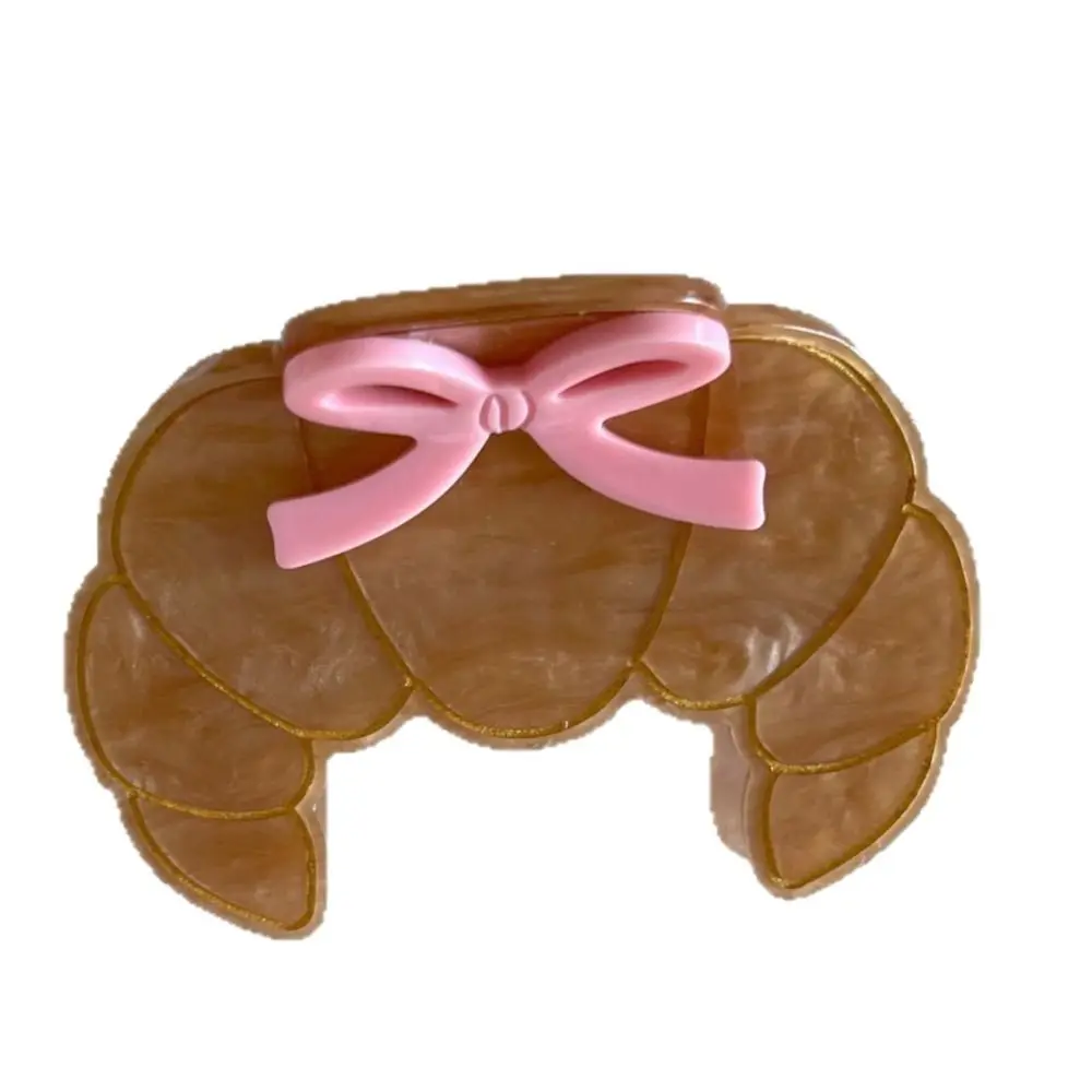 

Cute Croissant Shark Clip Sweet Toast Acetate Hair Crab Clip Colorful Acetic Acid Delicious Food Claw Clip Girls