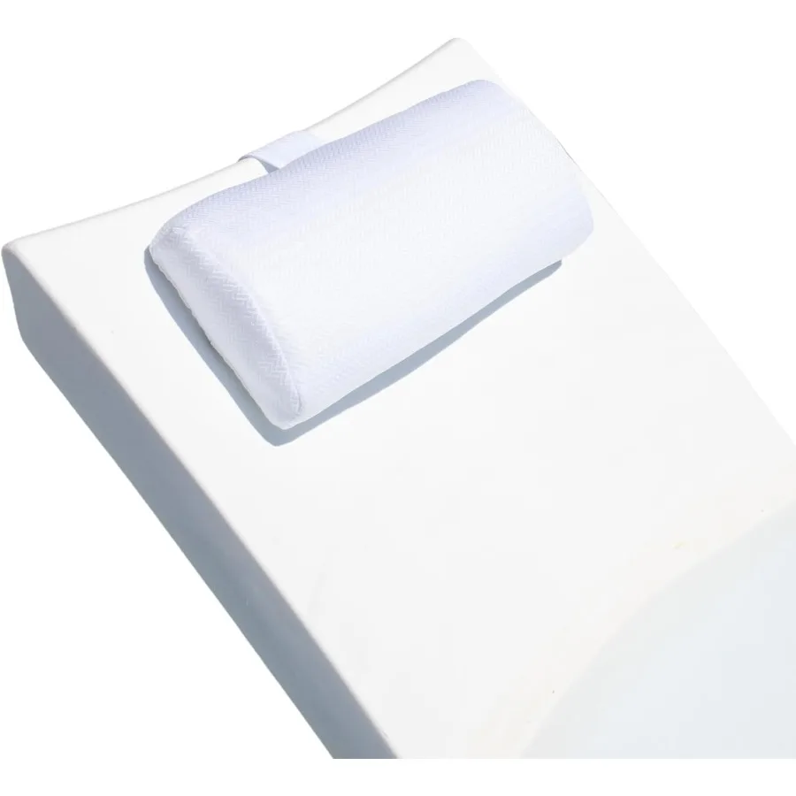 

REZVANI Headrest Pillow for Patio Chaise Lounge in Pool Lounger on Ledge with Non-Slip Weighted Tail and Cellphone Pocket Quick