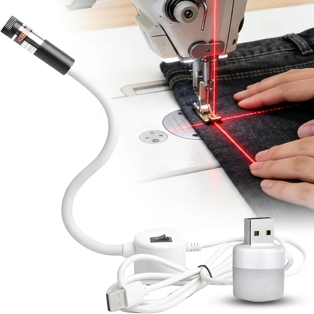 

Magnetic Positioning Quilting Light (for Sewing Machines and Laser Miter Saws), with Seam-Assist Guide and Red-Light Straight-St
