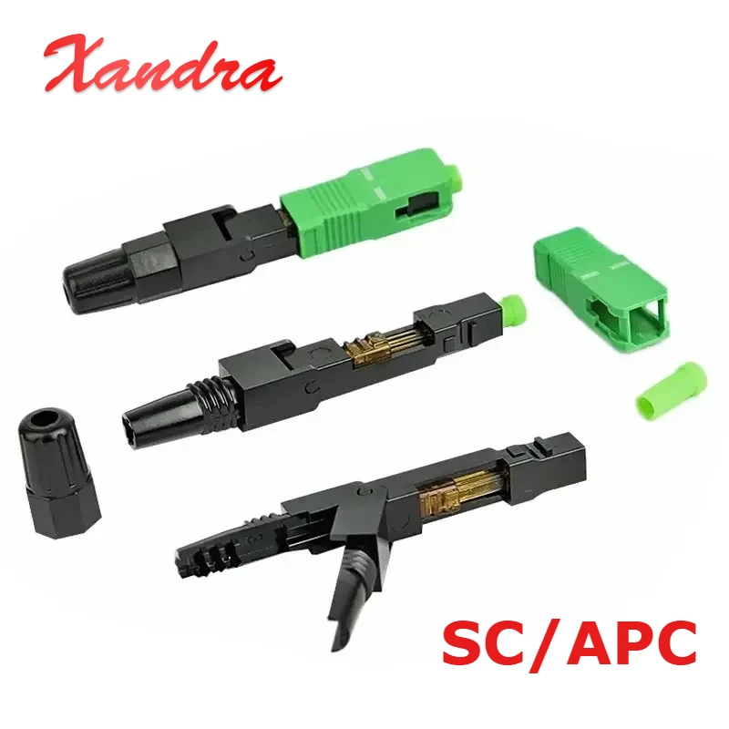 SIGS Fiber Cold Splicer Fiber Optic Connector SC-APC Single Mode  Pre-bur Connector FTTH Embedded Leather Wire Quick Connector